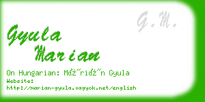 gyula marian business card